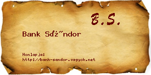 Bank Sándor névjegykártya